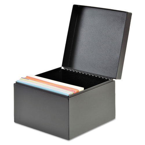 MMF Industries Index Card File, Holds 500 4 x 6 Cards, Black