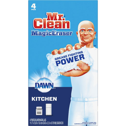Mr. Clean Magic Eraser Cleaning Pads, 16/Carton, Rectangle, 5.40" x 9.80" Depth, Ceramic Tile, Granite Floor, Dirt Remover, Grime Resistant, Foam, White