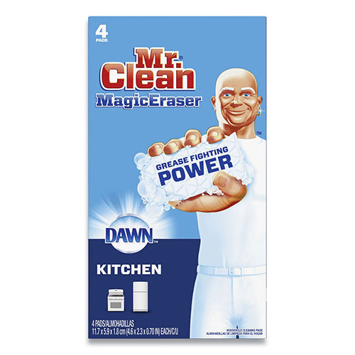 Mr. Clean Magic Eraser Kitchen Scrubber, 4.6" x 2.3", White, 4 Scrubbers
