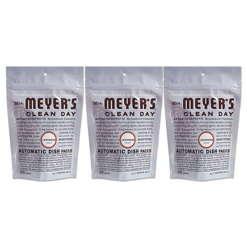 Mrs. Meyer's® Automatic Dish Detergent, Lavender, 12.7 oz Pack, 20/Pack, 6 Packs/Carton