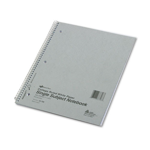 National Brand Single-Subject Wirebound Notebooks, Medium/College Rule, Randomly Assorted Kraft Covers, (100) 11 x 8.88 Sheets