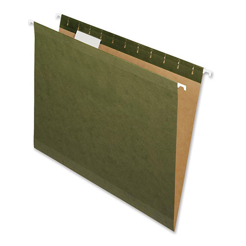 Nature Saver Hanging File Folders, Recycled, 1/5 Cut, Letter, Green