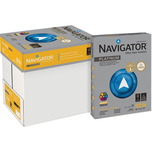 Navigator Platinum Bulk Paper, 32 lb., 8 1/2 x 11, Bright White, 250 Sheets/Rm, 8 Rms/Ct