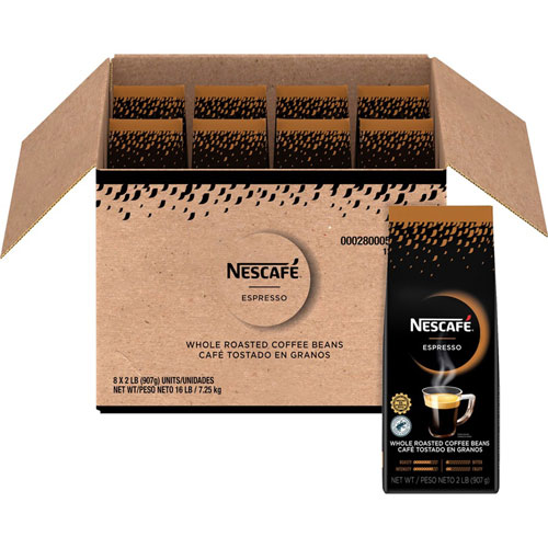 Nescafe Espresso Whole Roasted Coffee Beans, Espresso, Roasted, 32 oz, 1