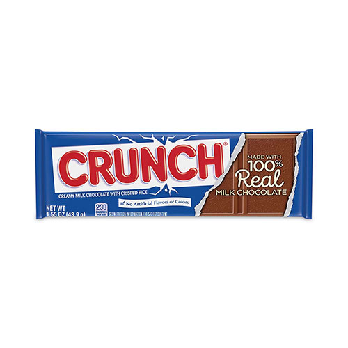 Nestle Crunch Bar, Individually Wrapped, 1.55 oz, 36/Box
