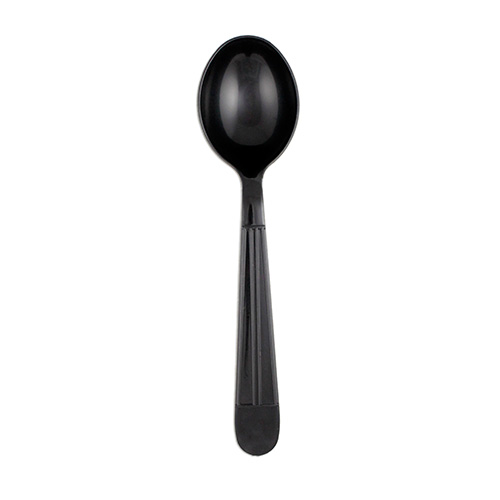 Netchoice Heavy Weight Polypropylene Black Soupspoon, Case of 1000