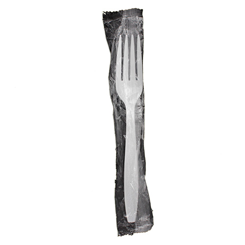 Netchoice Heavy Weight Polystyrene White Fork Individually Wrapped, Case of 1000