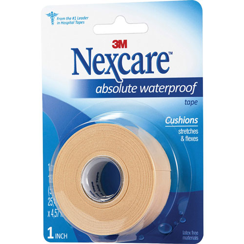 Nexcare Absolute Waterproof First Aid Tape, Foam, 1" x 180"