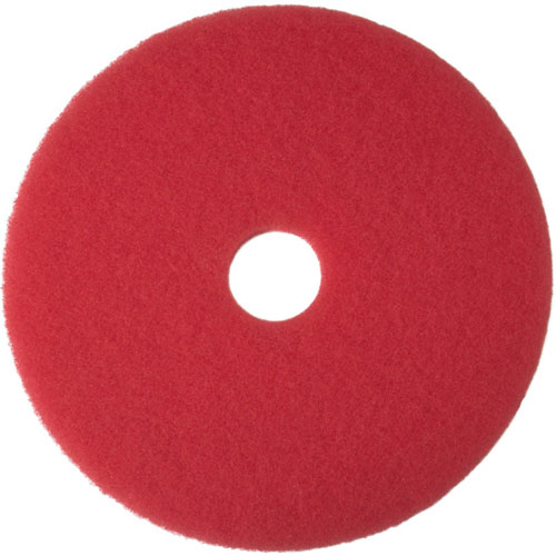 Niagara® Cleaning Pad, 5/Case, Round x 14" Diameter, Buffing, Floor, Marble Floor, 175 rpm to 600 rpm Speed Supported, Scuff Mark Remover, Polyester, Red