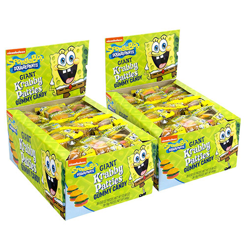 Nickelodeon™ SpongeBob Squarepants Giant Krabby Patties Gummy Candy, Fruity, 0.63 oz Packet, 36/Bag, 2/Carton