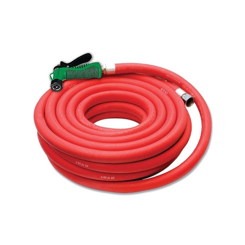 Notrax Hot Water Hose for Food Service Kitchen Washes, 5/8 in ID, 25 ft L, Red