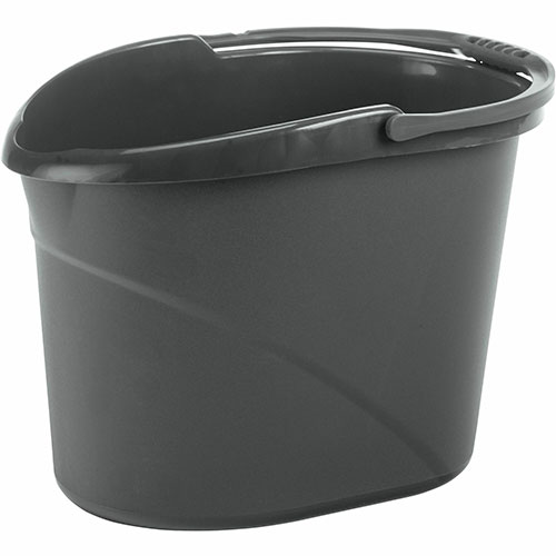 O Cedar Easy Pour Bucket, 12 quart, Splash Resistant, Durable, Handle, Plastic, Gray