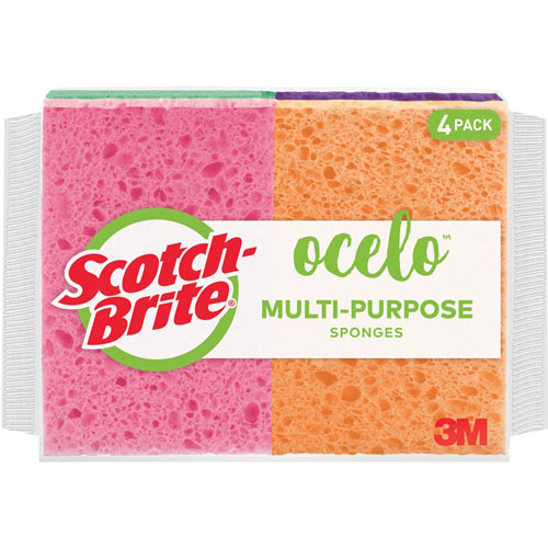 O-Cel-O™ StayFresh Sponges, 5.8", x 4.6" x 4.6" Depth, 40/Carton, Cellulose, Assorted