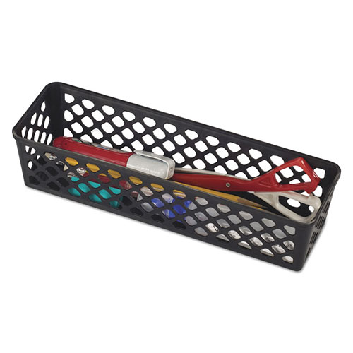 Officemate Recycled Supply Basket, 10.125" x 3.0625" x 2.375", Black, 3/Pack