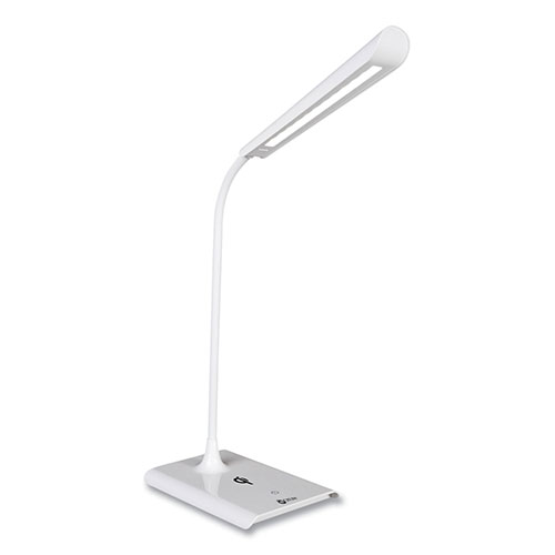 OttLite Wellness Series Power Up LED Desk Lamp, 13" to 21" High, White