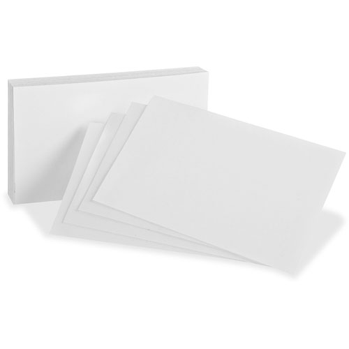 Oxford Blank Index Cards, 3" x 5", 300/PK, White
