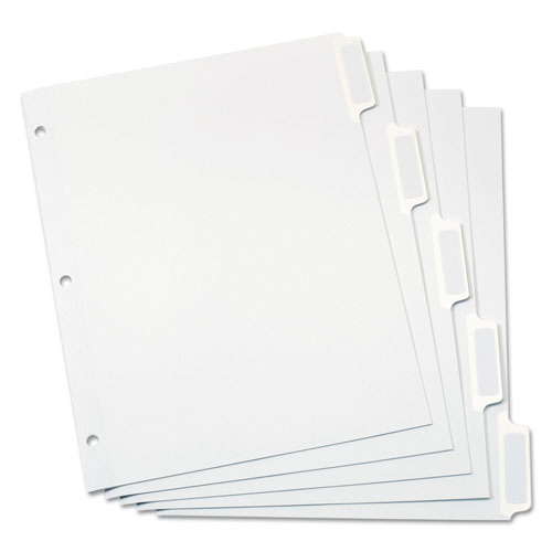 Oxford Custom Label Tab Dividers with Self-Adhesive Tab Labels, 5-Tab, 11 x 8.5, White, 5 Sets