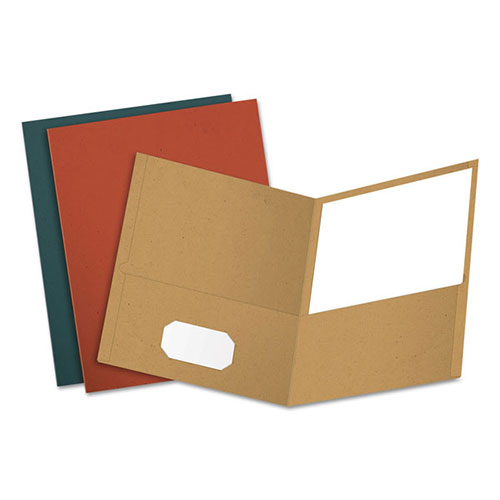 Oxford Earthwise by Oxford Recycled Paper Twin-Pocket Portfolio, Assorted Colors, 25/Box