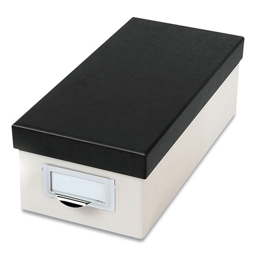 Oxford Index Card Storage Box, Holds 1,000 3 x 5 Cards, Pressboard, Marble White/Black, 5.5 x 11.5 x 3.88