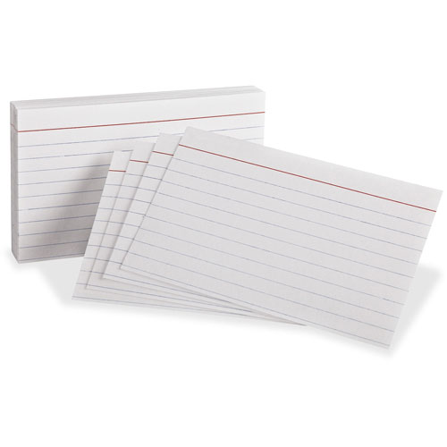 Oxford Index Ruled Cards, 3" x 5", 300/PK, White
