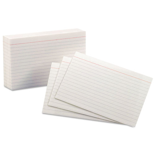 Ruled Index Cards, 3 x 5, White, 100/Pack