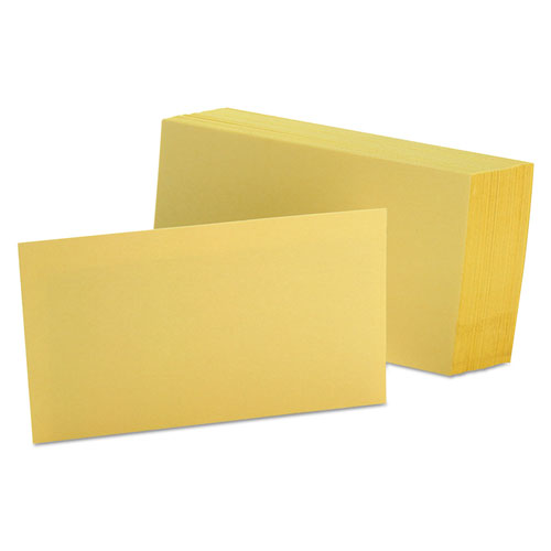 Oxford Unruled Index Cards, 3 x 5, Canary, 100/Pack