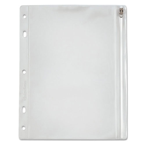 Oxford Zippered Ring Binder Pocket, 10 1/2 x 8, Clear