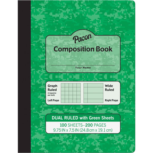 Pacon Composition Book, Dual-Ruled, 24/CT,