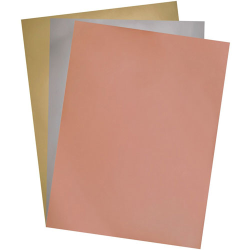 Pacon Metallic Poster Board - Craft Project, Art Project, Mounting, Poster, Sign, Display - 22"Width x 28"Length - 3 / Pack - Assorted Metallic