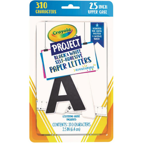 Pacon Self-adhesive Paper Letters - Self-adhesive - 2.50", - Black/White - Paper