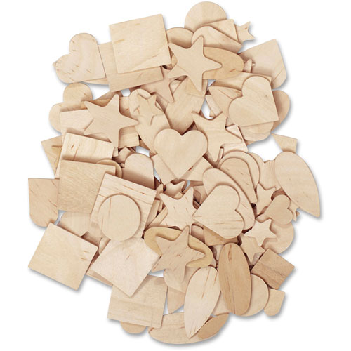 Pacon Wooden Shapes Assortment, 10/ST, Natural