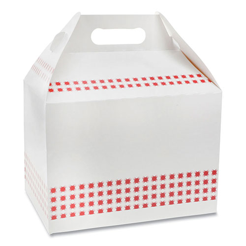 Pactiv Barns and Boxes, Barn Box with Handle, 9 x 5 x 4.5, Basketweave, 150/Carton