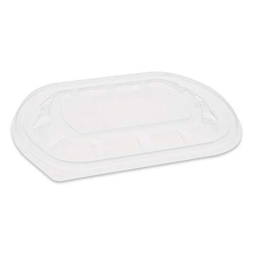 Pactiv ClearView MealMaster Lids with Fog Gard Coating, Medium Flat Lid, 8.13 x 6.5 x 0.38, Clear, 252/Carton