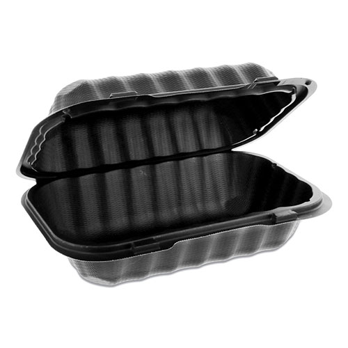 Pactiv EarthChoice SmartLock Microwavable Hinged Lid Containers, 9 x 6 x 3.25, Black, 270/Carton