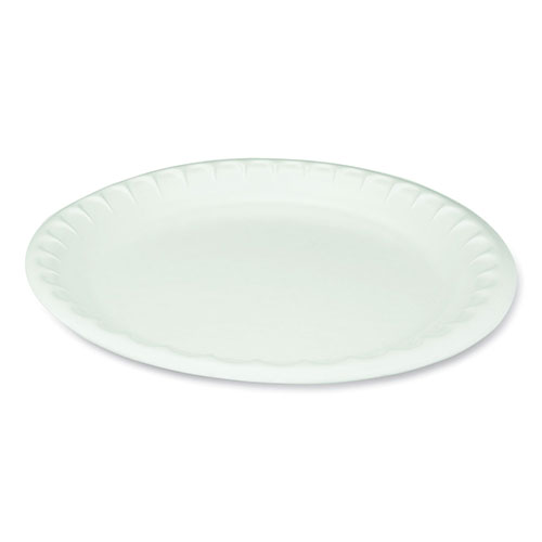 Pactiv Laminated Foam Dinnerware, Plate, 10.25" Diameter, White, 540/Carton