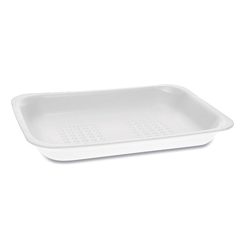Pactiv Meat Tray, #2, 1-Compartment, 8.38 x 5.88 x 1.21, White, 500/Carton