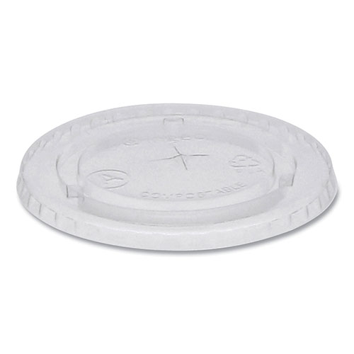 Pactiv Pactiv Compostable Cold Cup Lid with Straw Slot for A Cups, Fits 7, 9, 20 oz A Cups, 1020/Carton