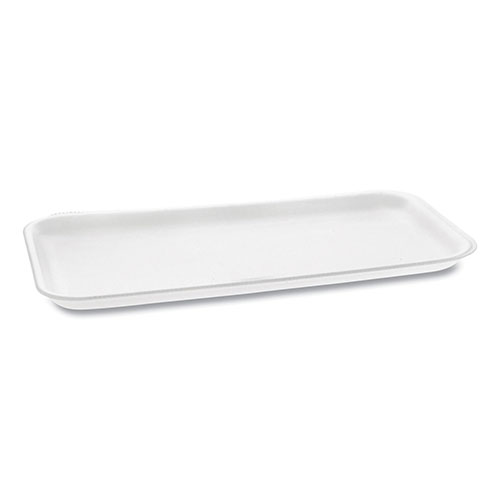 Pactiv Supermarket Tray, #10S, 1-Compartment, 10.75 x 5.7 x 0.65, White, 500/Carton