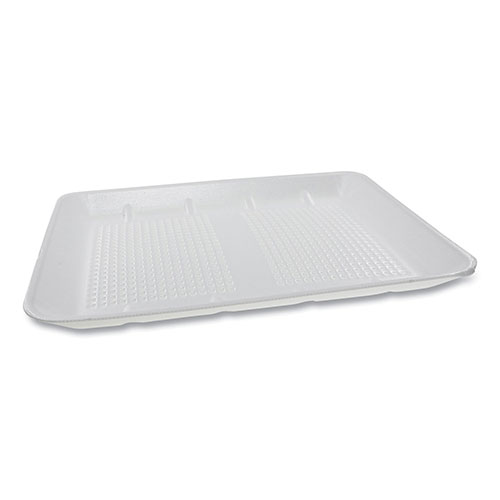 Pactiv Supermarket Tray, #1014 1-Compartment, Family Pack Tray, 13.88 x 9.88 x 1, White, 100/Carton
