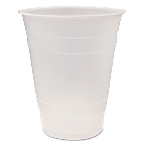 Pactiv Translucent Plastic Cups, 16 oz, Clear, 80/Pack, 12 Packs/Carton
