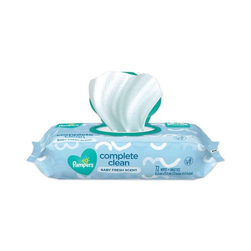 Pampers® Complete Clean Baby Wipes, 1-Ply, Baby Fresh, 72 Wipes/Pack, 8 Packs/Carton