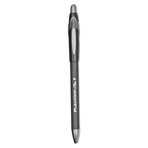 Papermate® FlexGrip Elite Retractable Ballpoint Pen, 0.8mm, Black Ink/Barrel, Dozen