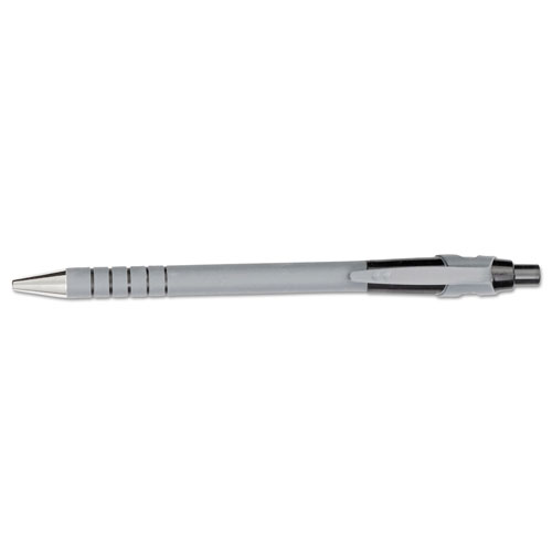 Papermate® FlexGrip Ultra Retractable Ballpoint Pen, 0.8mm, Black Ink, Gray/Black Barrel, Dozen