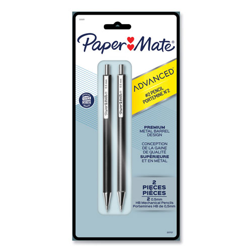 Papermate® Mechanical Pencil, 0.5mm, 1/4"x1/4"x5-3/4" , 2/PK, Rose/Gold