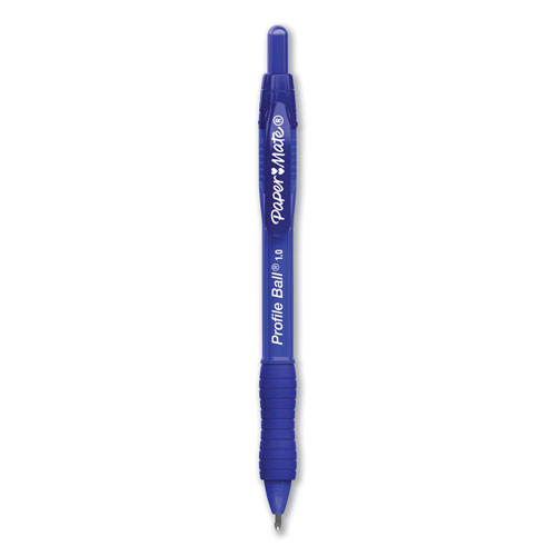 Papermate® Profile Retractable Ballpoint Pen, Bold 1 mm, Blue Ink/Barrel, Dozen