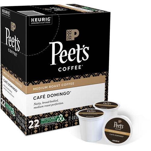 Peet's K-Cup Cafe Domingo Coffee - Compatible with Keurig Brewer - Medium - 22 / Box