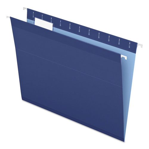 Pendaflex Colored Reinforced Hanging Folders, Letter Size, 1/5-Cut Tab, Navy, 25/Box