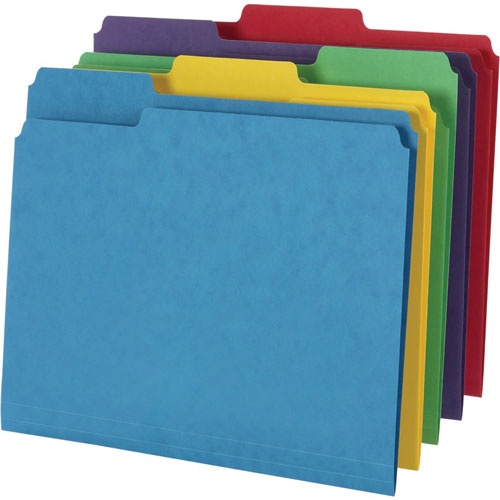 Pendaflex File Folder, 14 Pt, 1/3-Cut Tab, 9-9/10"x12-1/10" ,50/BX, AST