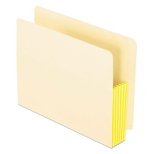 Pendaflex Manila Drop Front Shelf File Pockets, 5.25" Expansion, 10 Sections, Letter Size, Manila, 10/Box