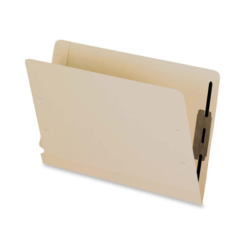 Pendaflex Manila Laminated End Tab Folders with One Fastener, Straight Tab, Letter Size, 11 pt. Manila, 50/Box